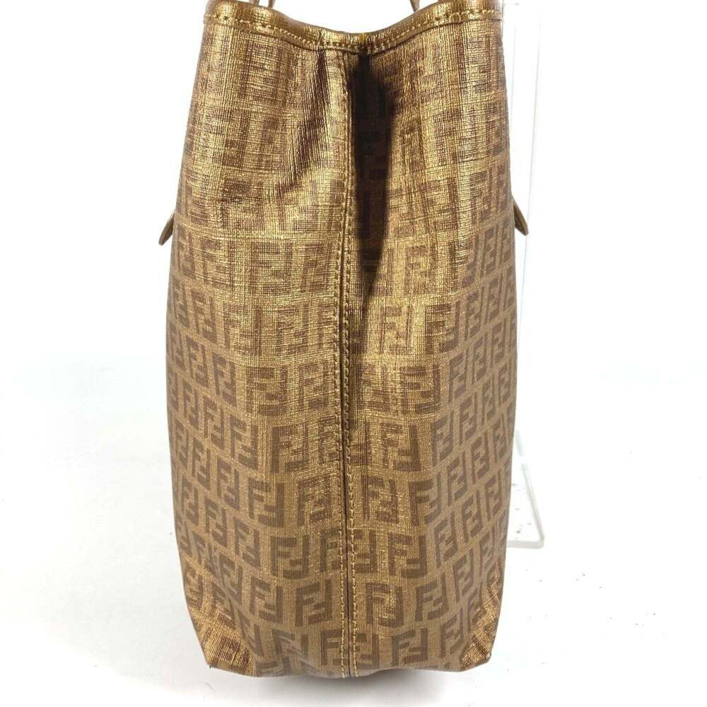 FENDI Gold Leather Zucca Shoulder Bag - Picture 2 of 16